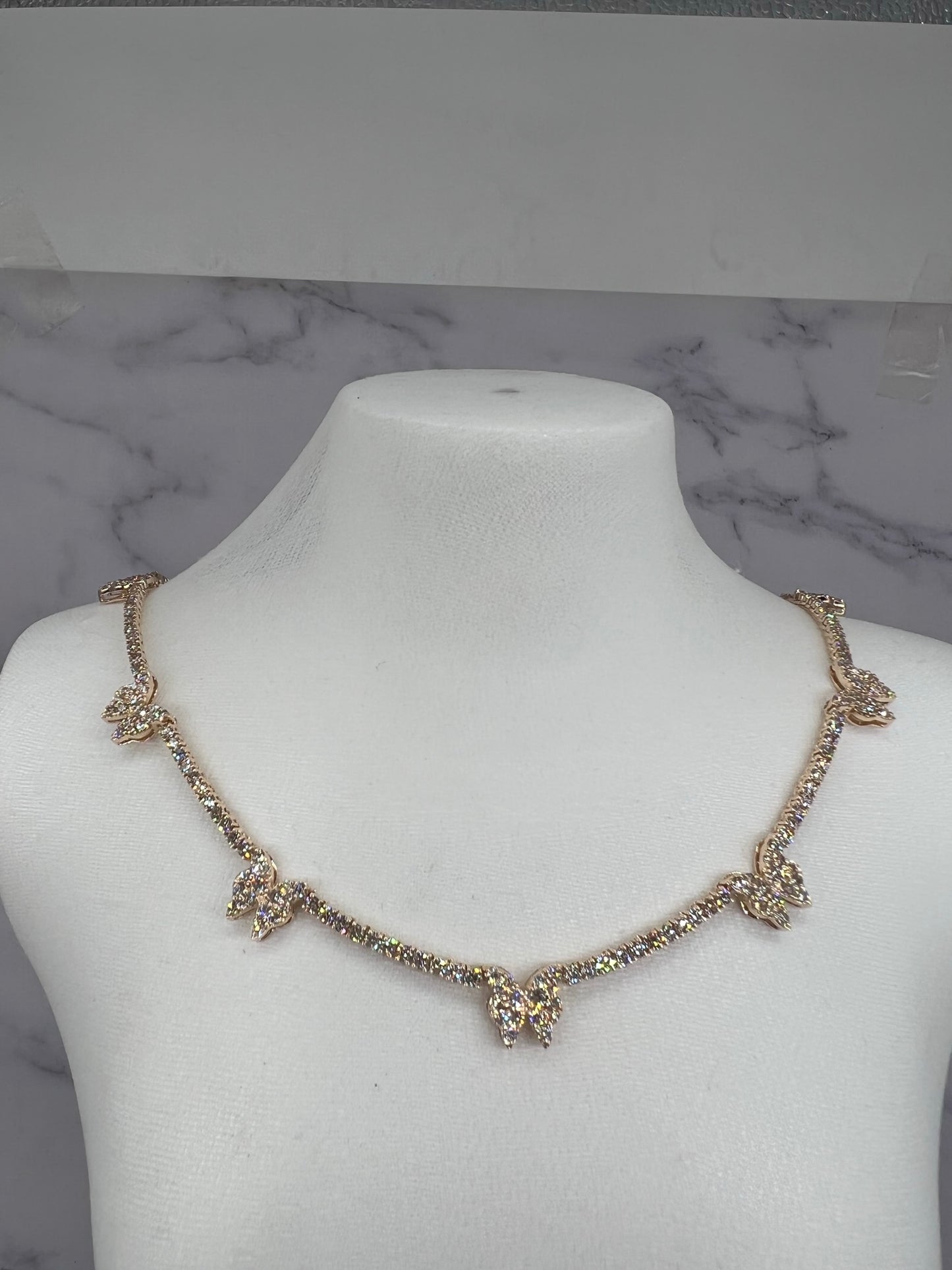 18K Butterfly Diamond Necklace GQYNK9139